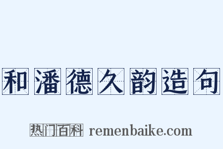 和潘德久韵造句是什么意思的图片